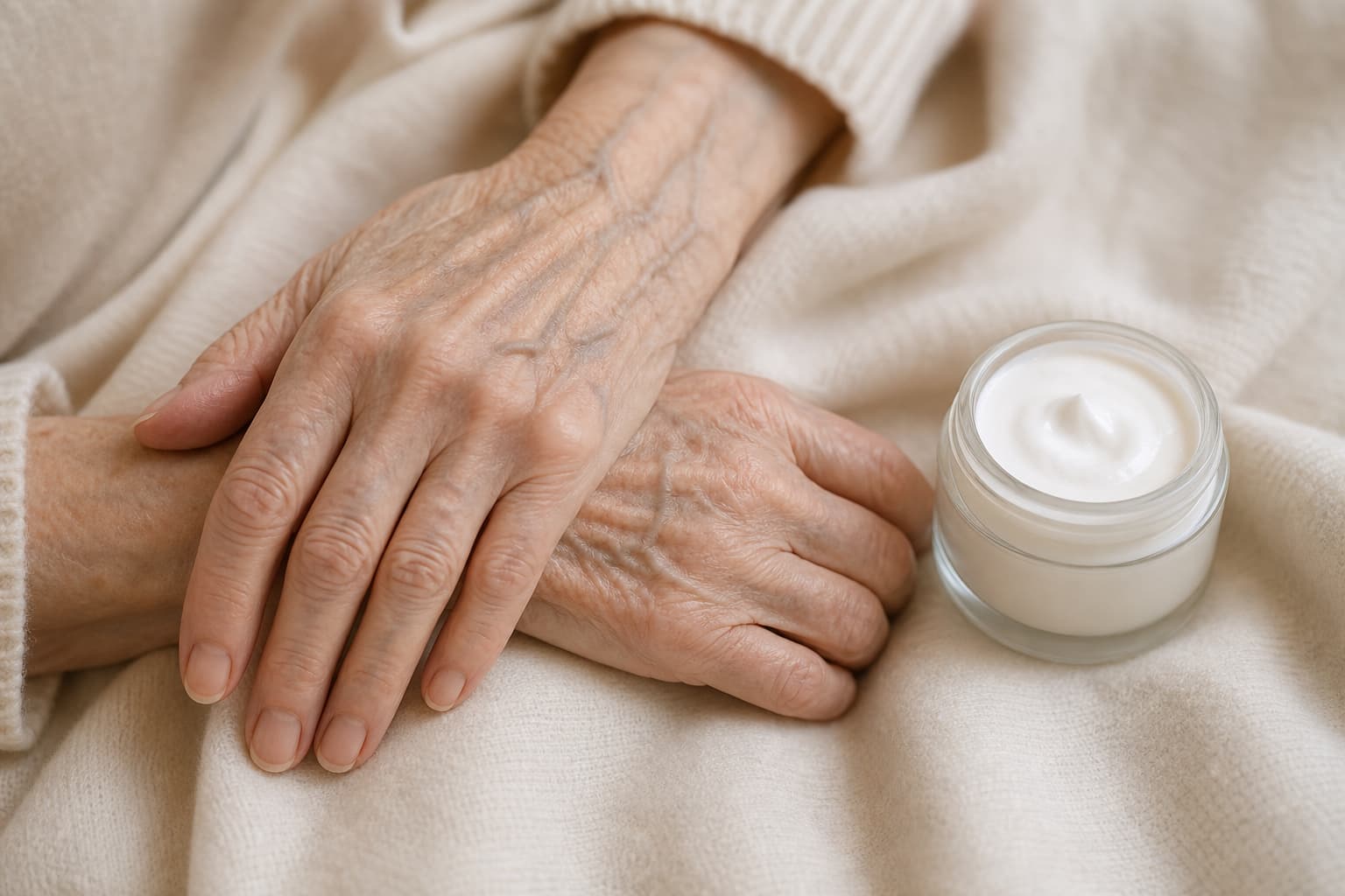 Nænsom pleje af tynd og skrøbelig hud med parfumefri fugtcreme