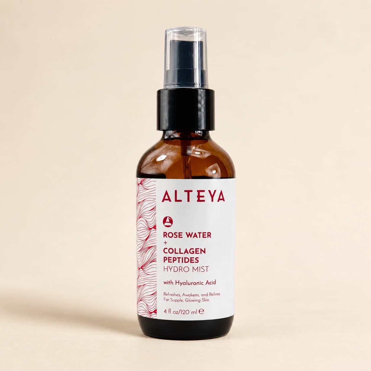 Alteya Rose Water + Collagen Peptides Hydro Mist, 120 ml
