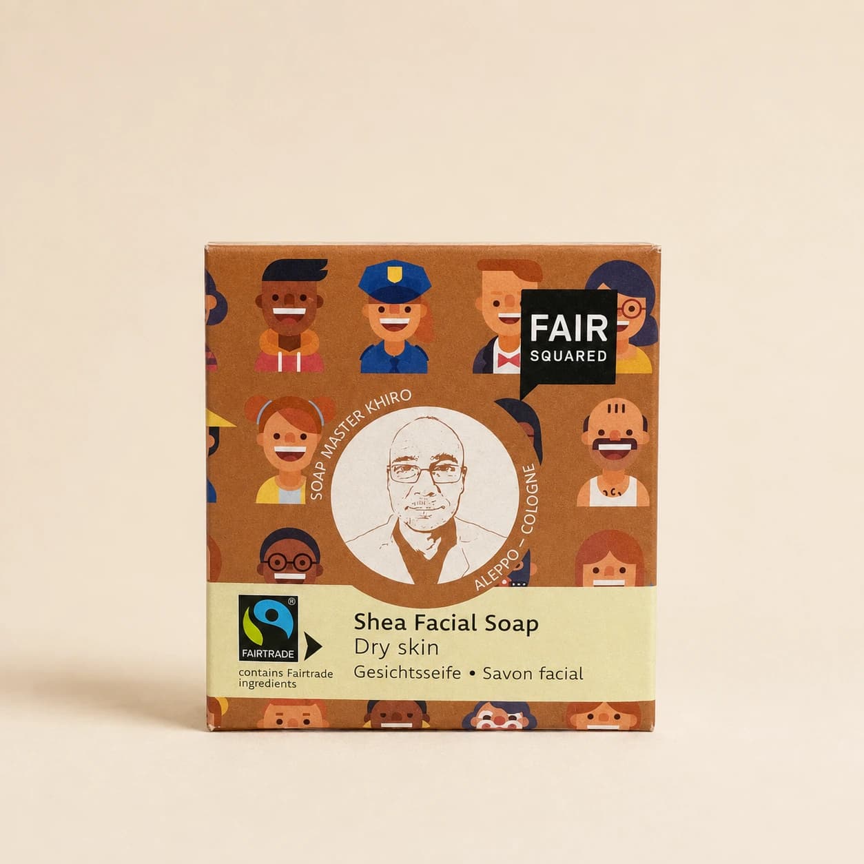 Fair Squared Shea ansigtssæbe til tør hud, 80 g