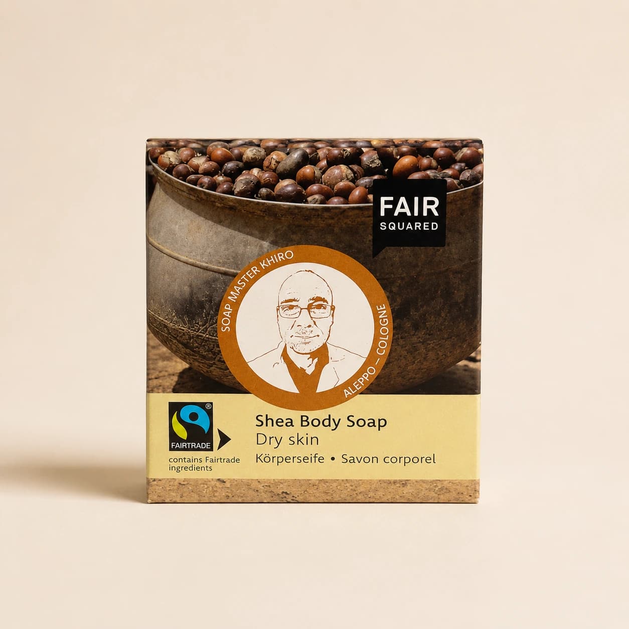 Fair Squared Shea kropssæbe til tør hud, 80 g